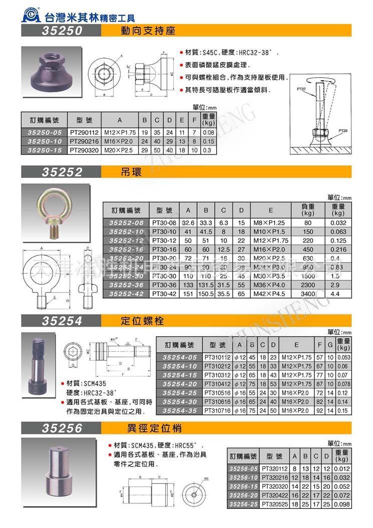 35250-35256动向支持做定位螺栓