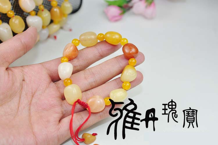 新疆戈壁玉金丝玉手链,乌尔禾原石手链,包邮