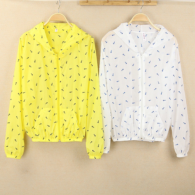 2014夏季新款 糖果色长袖<em>开衫防嗮</em>衣 带帽超薄