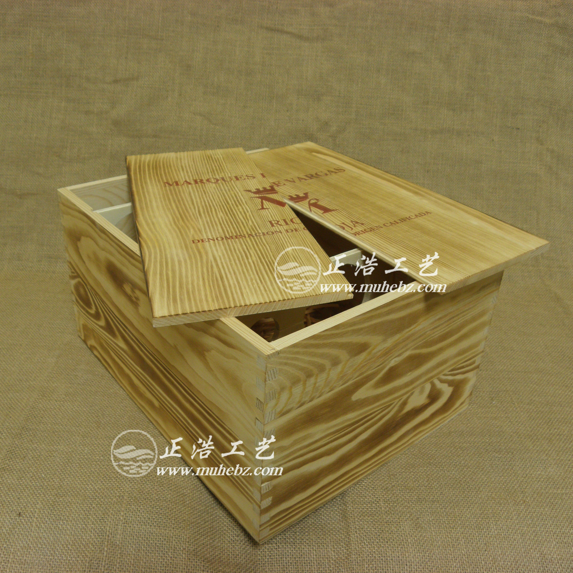 新款红酒木箱 原装进口木箱 六支装红酒木盒