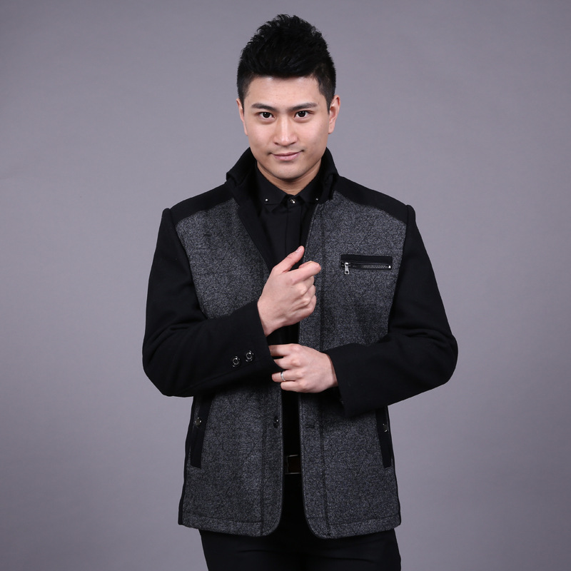 冰帅男装<em>爸爸装</em> <em>中年男士</em>商务立领休闲<em>外套</em> 单