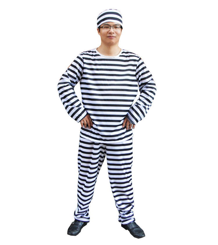 万圣节成人搞怪表演派对服饰囚犯犯人服装cosplay越狱恐怖搞笑服
