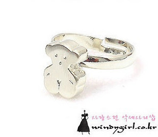 日韩光面平整可爱小熊 女戒指 指环 <em>姐妹尾戒</em> 超