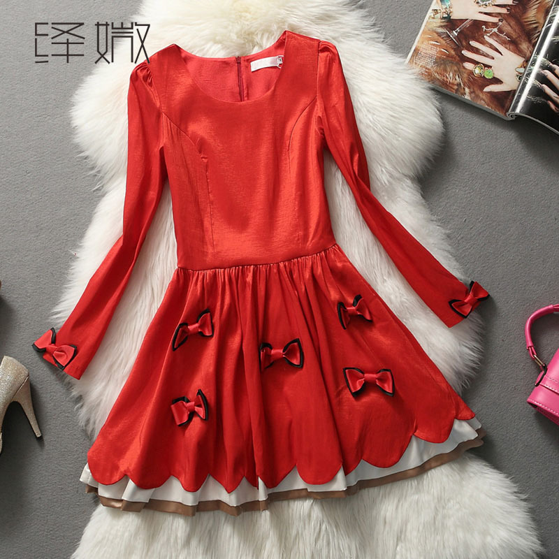 2014春夏装新款 欧美<em>风格女装</em>批发 蝴蝶结纯色