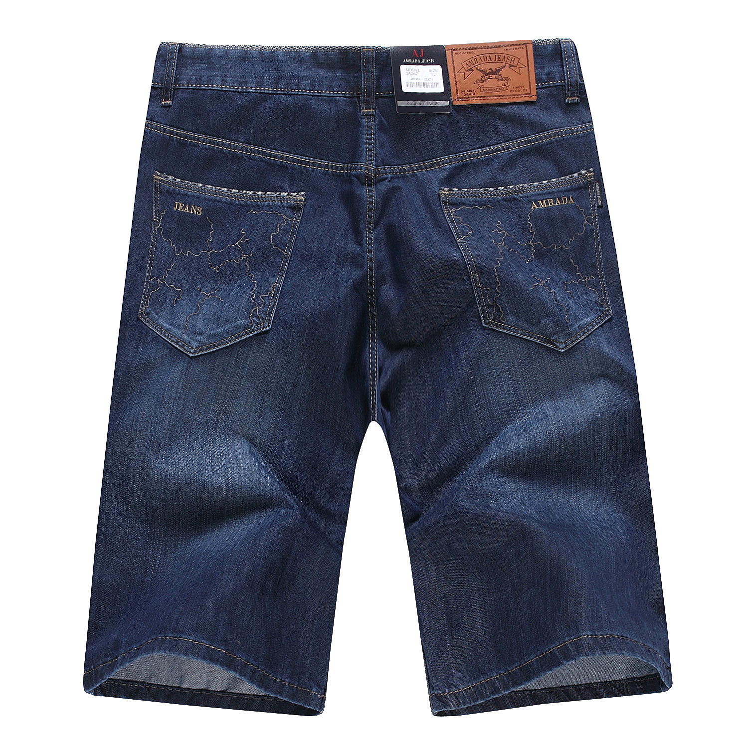 <em>男式牛仔短裤</em>新款商务休闲中腰五分裤纯棉水洗