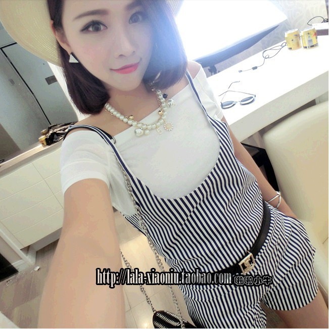 7797 欧美风2014<em>夏季</em>新款<em>连体短裤</em> 洋气吊带连