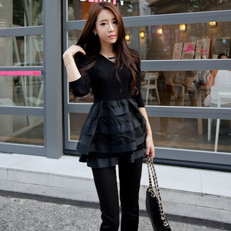 2014年<em>春季</em>新款韩版<em>女装热卖</em>圆领长袖玻璃纱