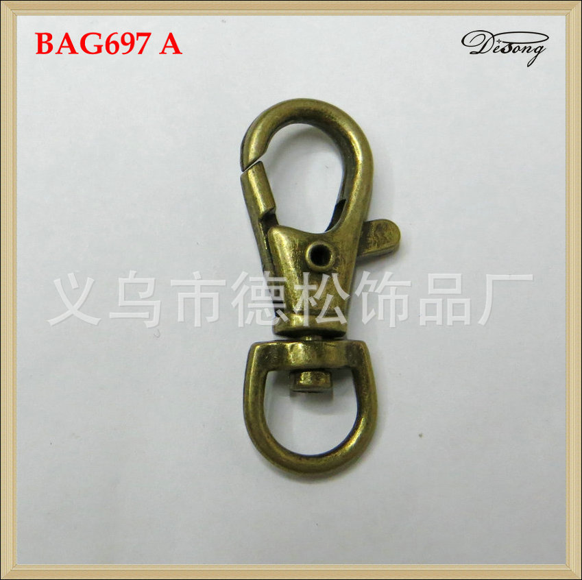 直销金属钥匙扣,小巧合金狗扣,简单锌合金钩扣,古青铜五金钩扣