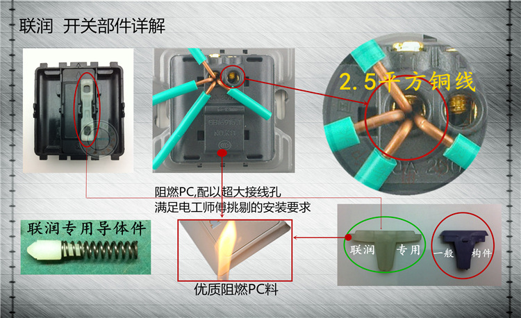 黑色开关部件详解