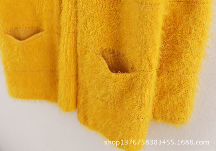 【2014<em>春款</em>韩版中长款<em>马海毛</em>针织<em>开衫外套</em>】