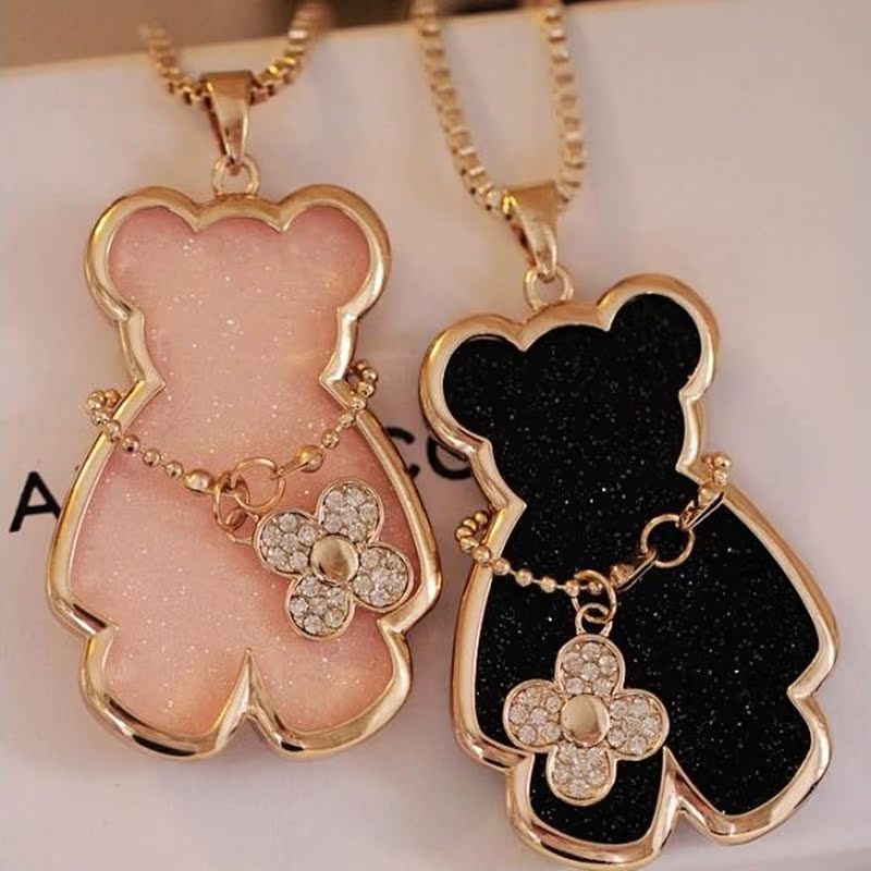 X96璀璨星空<em>毛衣</em>链长款<em>小熊</em> 韩国<em>毛衣</em>项链颈