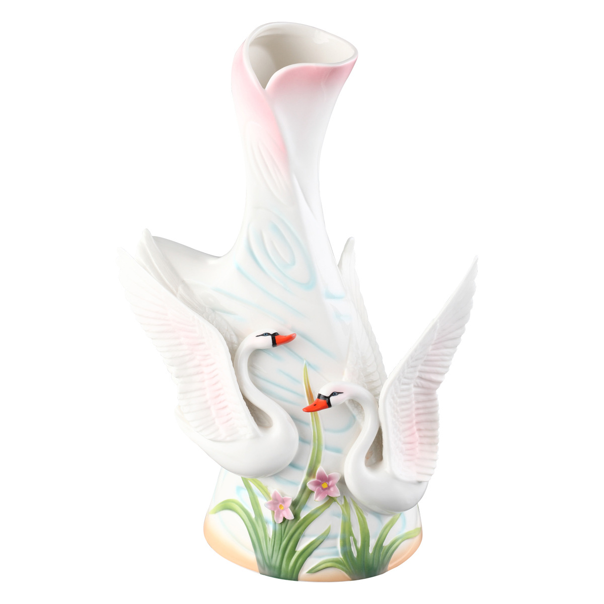 厂家珐琅美人蕉花瓶创意生日结婚礼品公司陶瓷工艺品家居摆设