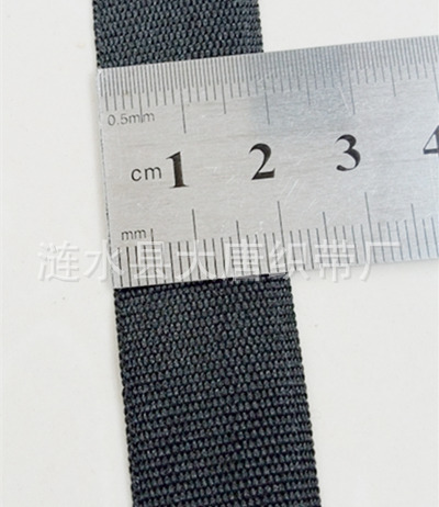 2cm黑色涤纶平纹织带-400