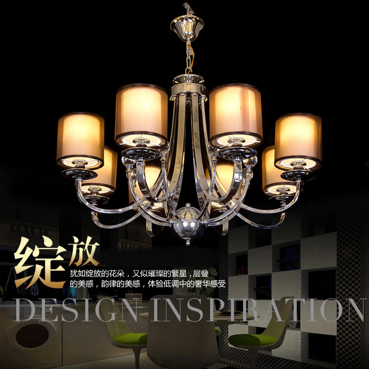 美式水晶灯 厂家灯饰铜艺 欧式吊灯田园 客厅餐厅卧室灯厂家直销LD8036-8