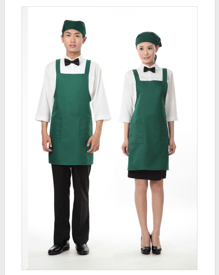 厂家订做最新款餐厅服务员围裙奶茶店咖啡店促