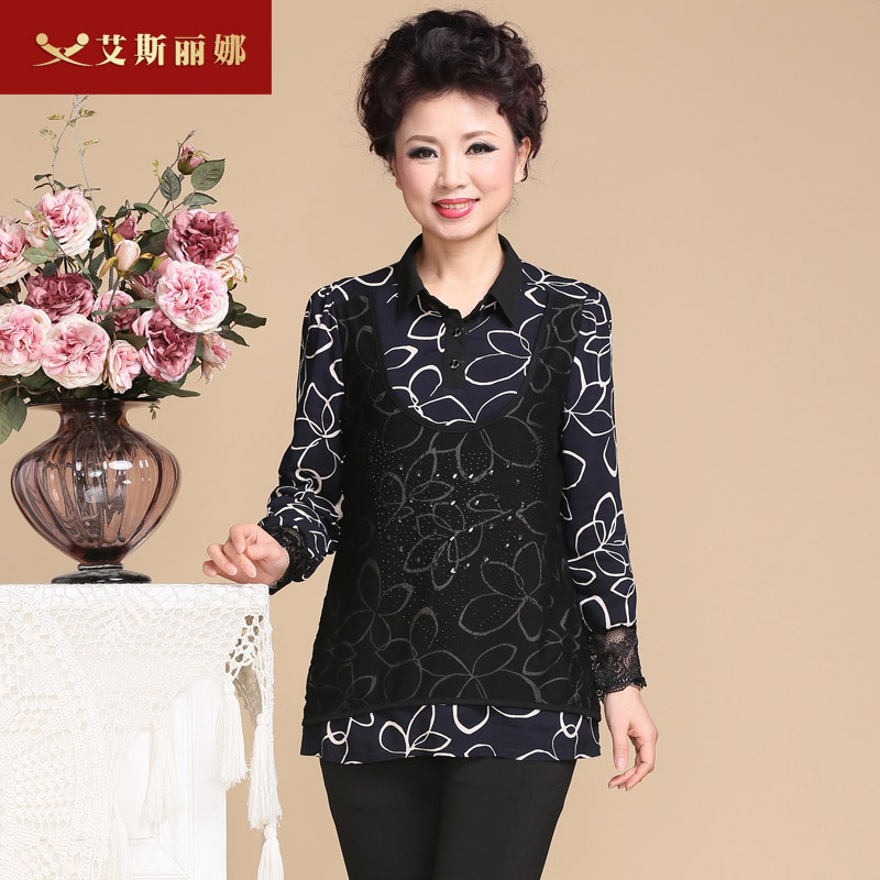 周年庆 中老年<em>女装</em>T恤<em>春季</em>新款 时尚<em>妈妈装</em>圆