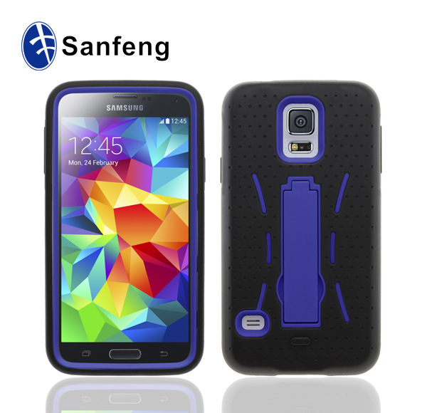 可彩绘 s5机器人支架印logo手机壳 三星i9600pc 硅胶手机外壳
