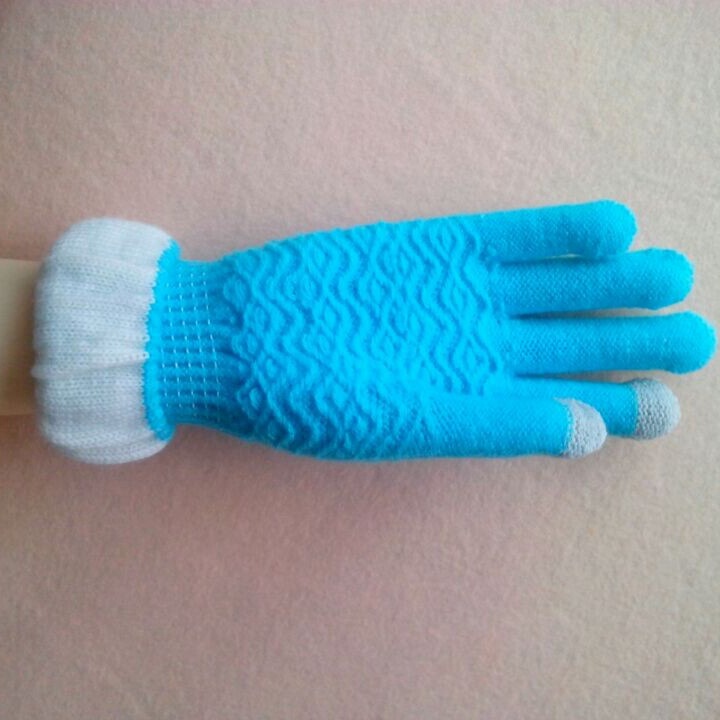 外贸原单反口纯色两指触控手套,针织手套,厂家批发订购