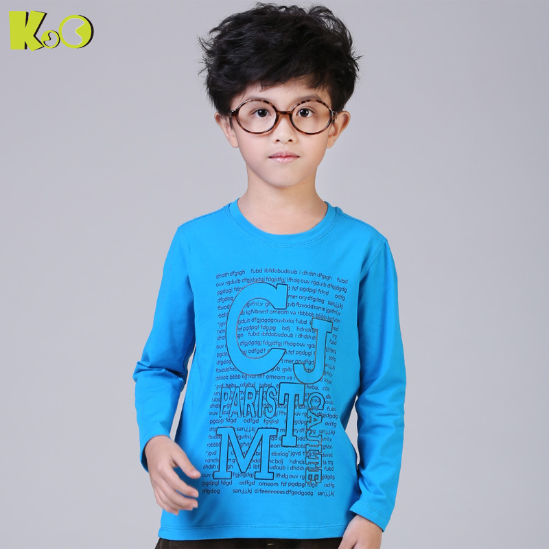 新款2014学院风童装学生男童长袖T恤衫韩版潮