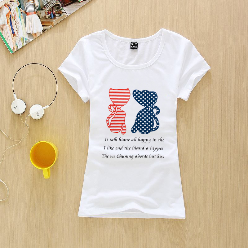 现货供应圆领白色<em>短袖</em>t恤<em>女纯棉</em>t恤拉架棉短衫