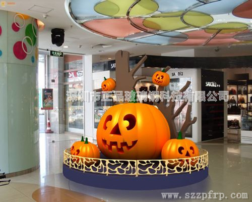 商场万圣节装饰美陈南瓜雕塑