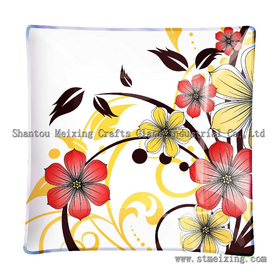 供应果盘 水果盘 玻璃水果盘 FX-872 幸运花