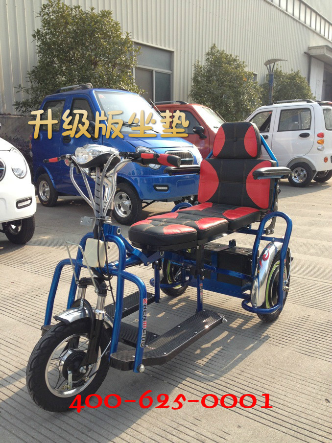 厂家出售绿江南双人折叠电动三轮车 新款双人老年人代步车
