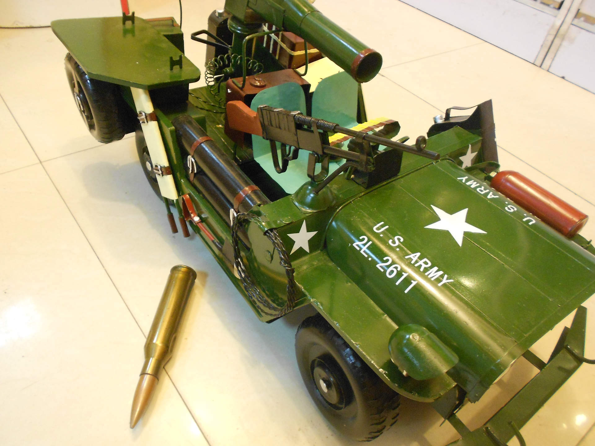 【纯手工铁皮汽车模型二战军备吉普威利斯复古