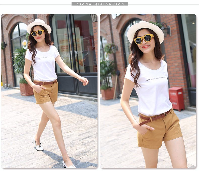【<em>超短裤</em>线系2014夏季纯棉西装短裤 简约时尚