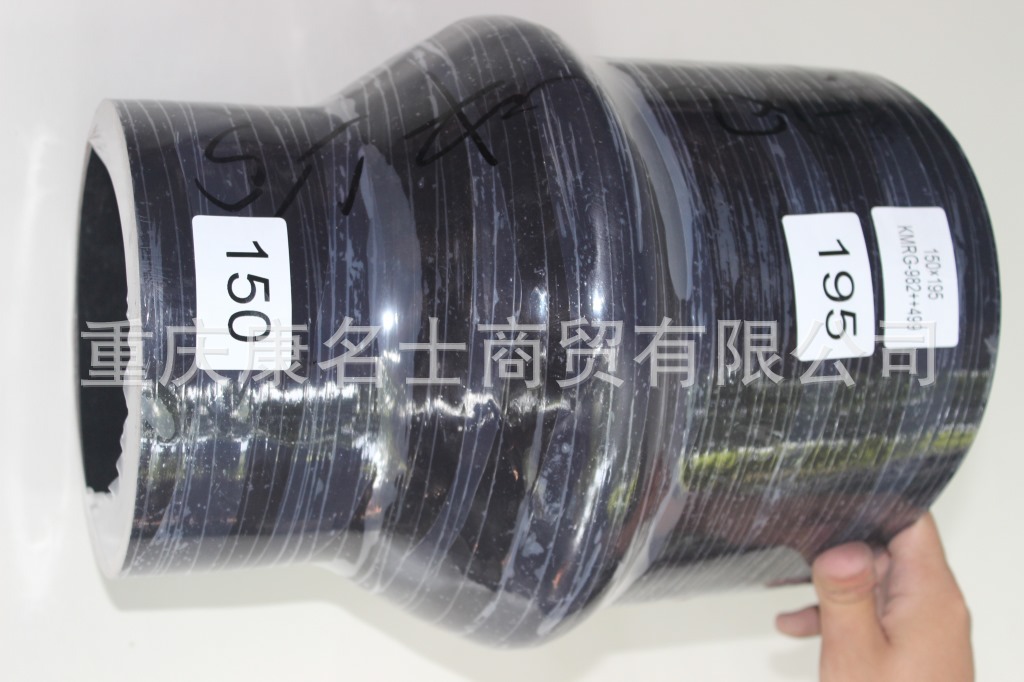 硅胶管型号KMRG-982++499-变径胶管150X195-内径150变195X散热器胶管,黑色钢丝无凸缘无直管内径150变195XL300XH160XH210-2