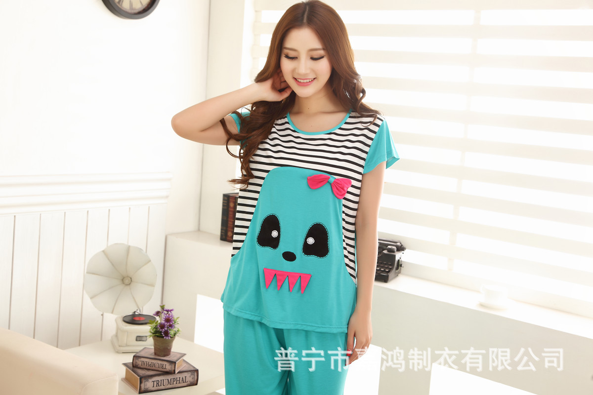 2014夏季<em>女人睡衣女春秋</em>款纯棉质卡通居家服