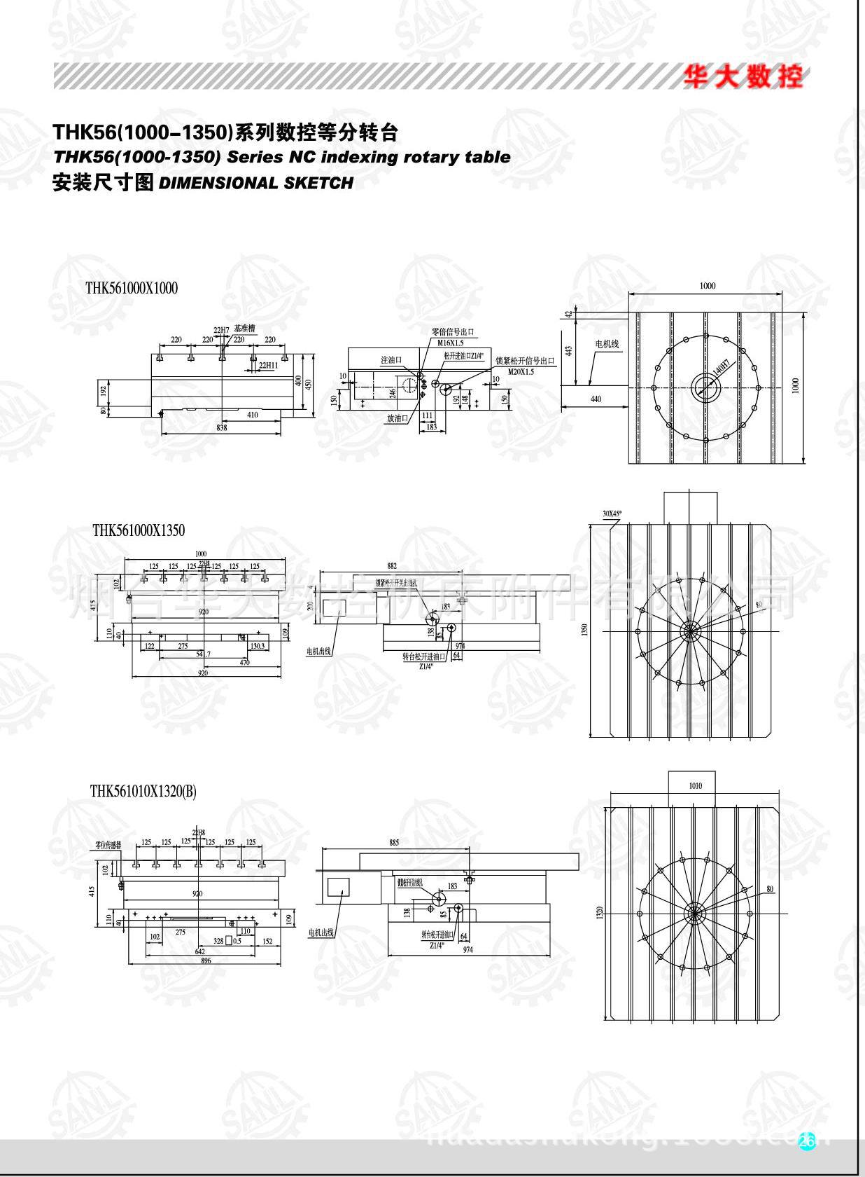 THK56系列 （1000—1500）数控等分回转工作台/数控镗铣床分度盘