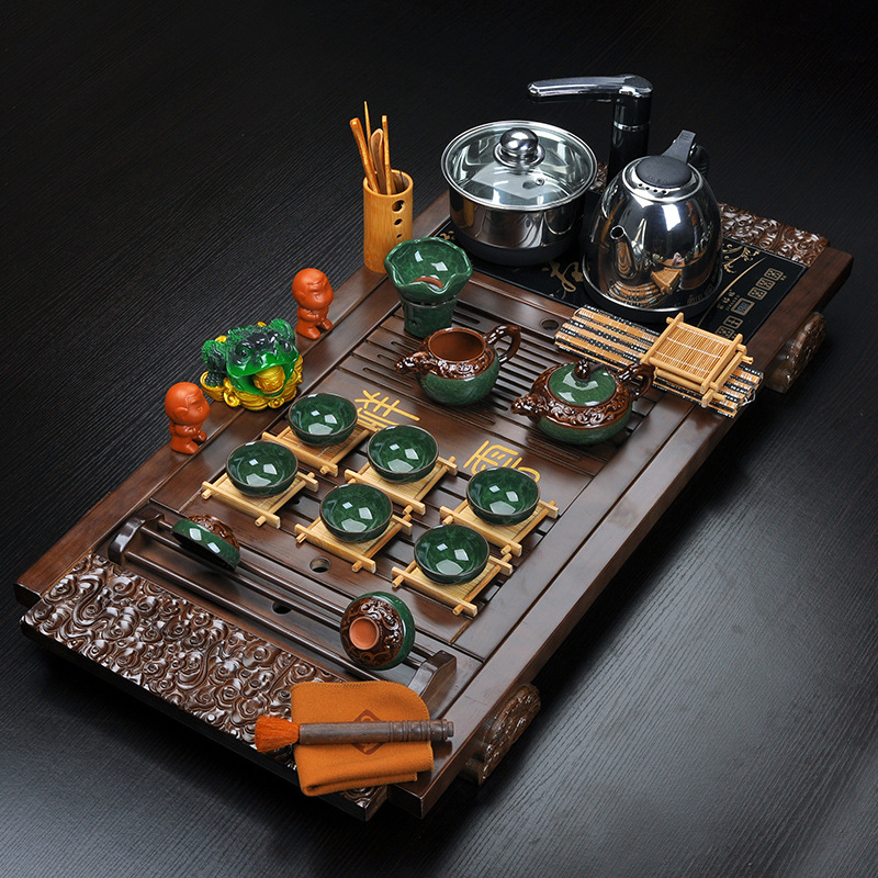 联丰供应紫砂茶具浮雕龙冰裂功夫茶具套装柯木