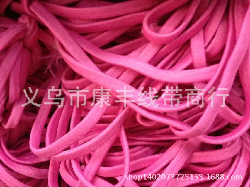 5mm彩色扁橡皮筋 粗头花松紧带 头绳 松紧线绳