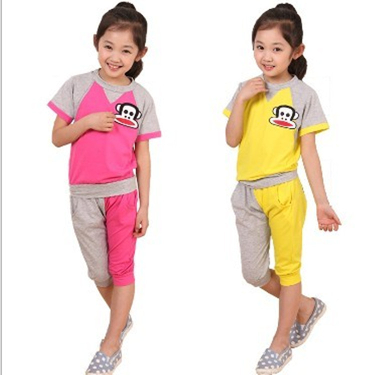 2014新款<em>中大童夏装</em>韩版<em>短裤运动</em>套装潮童装