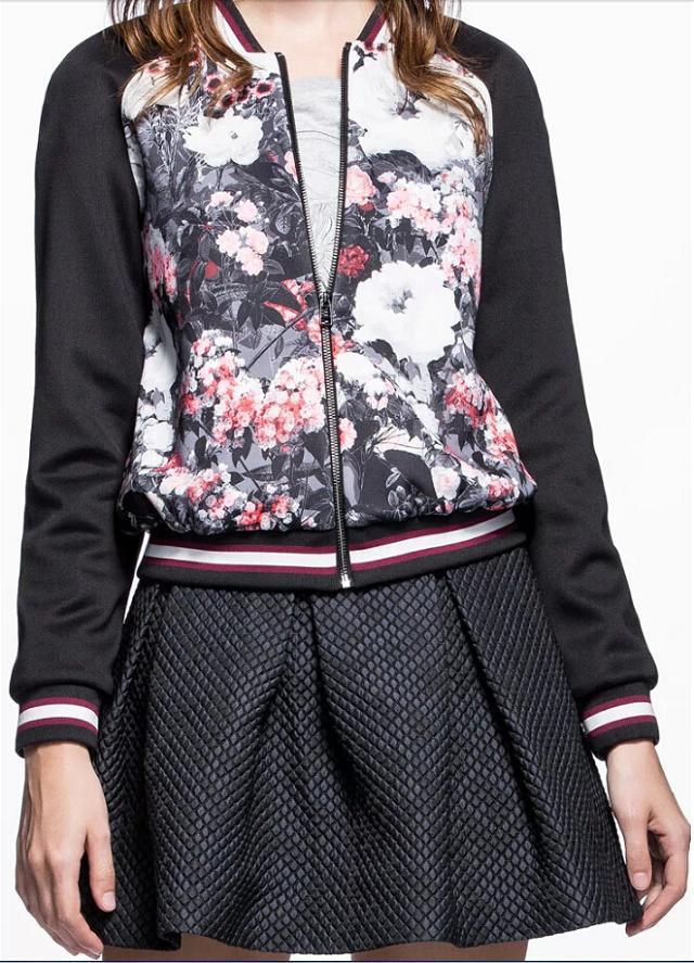 2014<em>欧洲站大牌女装</em>秋冬新款水墨印花棒球服