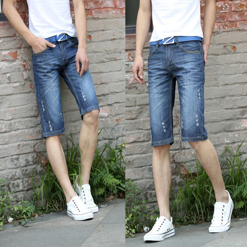 <em>批发</em>夏季<em>男士牛仔短裤</em> 男装中裤 男 直筒大码五