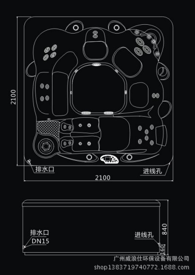 A0702 spa按摩浴缸