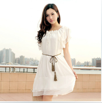 <em>女装连衣裙</em>2014夏装新款<em>女装</em>淑女<em>韩版</em>纯色雪