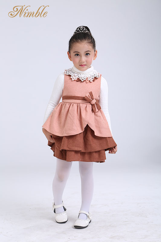 9.4热销妞宝秋冬季<em>儿童百搭呢子马甲</em>连衣裙女