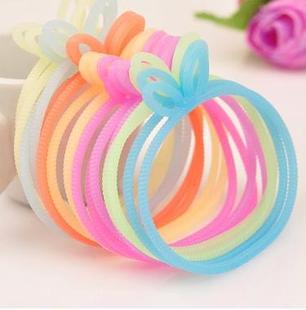 批发采购发带-日韩新款夜光皮筋 兔子头发光糖