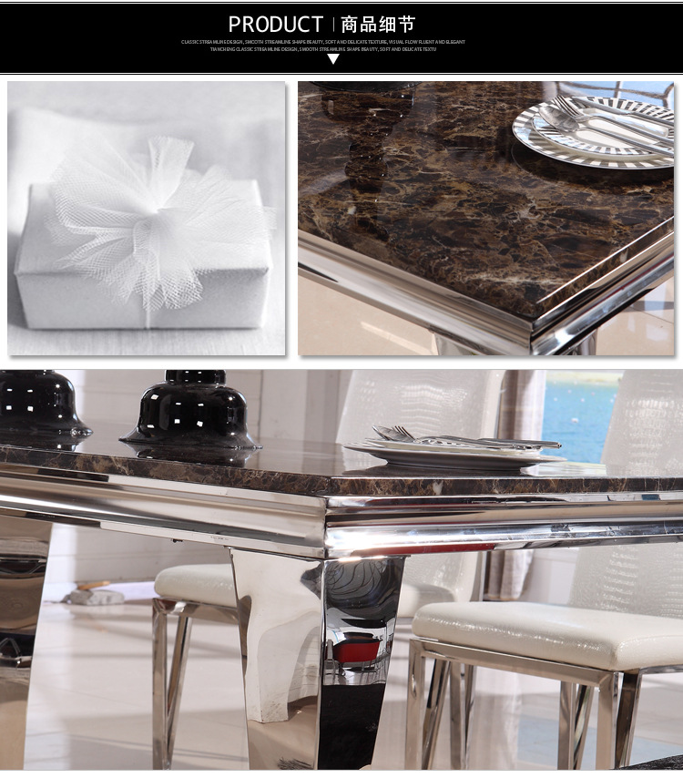 【佳优】2014时尚不锈钢大理石617餐桌 订做创意家具批发厂家直销