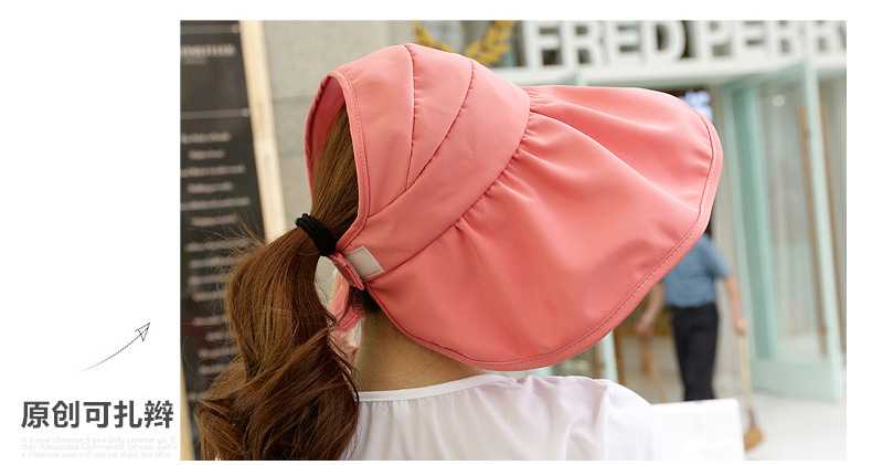 批发采购帽子-空顶帽 女式韩国可折叠遮阳帽防