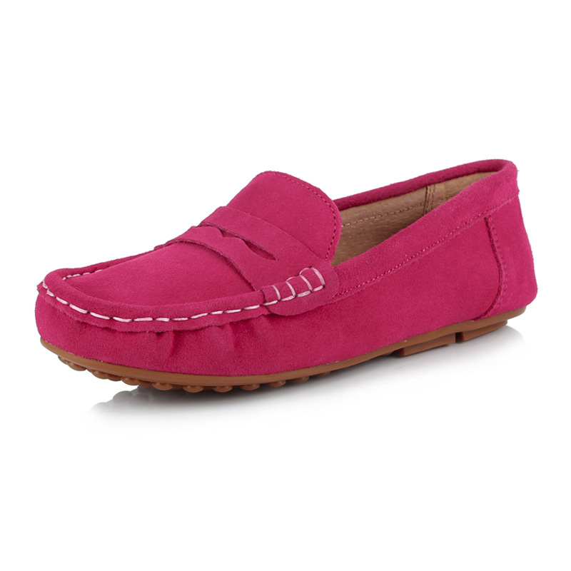 厂家特价批发 2014韩版时尚真皮新款女品牌单鞋亲子软底枚红色