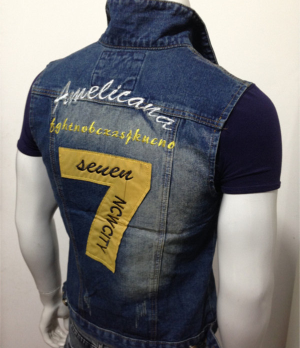 批发采购男式<em>马甲</em>-潮衣男式<em>7字</em>牛仔衣<em>马甲</em>水洗