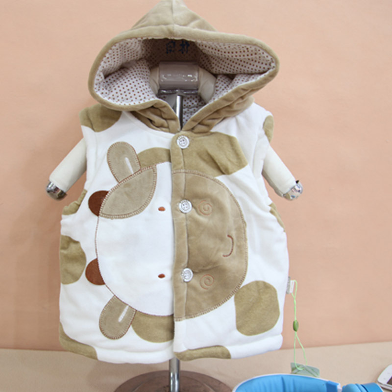 陈氏婴坊2014冬季<em>新款水晶绒</em>小牛头造型带帽