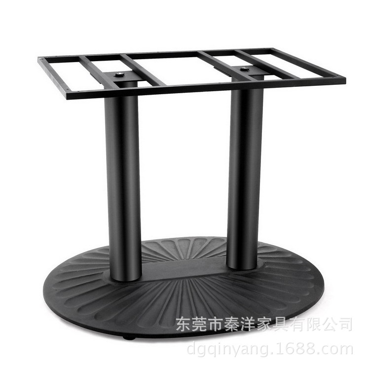 型椭圆形餐台脚 长方形桌脚 双管铸铁餐桌脚(H