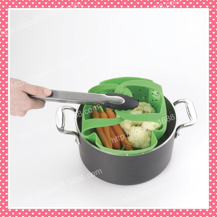 供应 微波炉硅胶蒸盘 硅胶蒸笼 硅胶滤水篮 硅胶