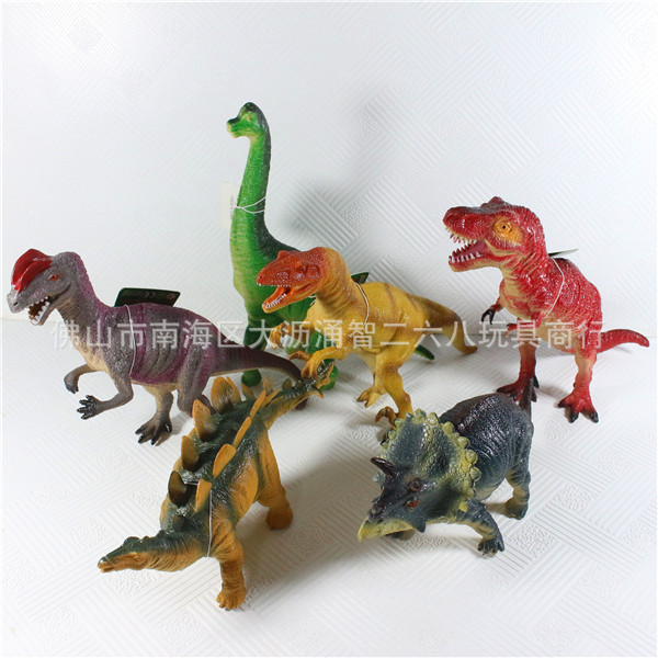 厂家直销 恐龙玩具 恐龙模型 霸王龙 搪胶恐龙 6款混批带bb哨子