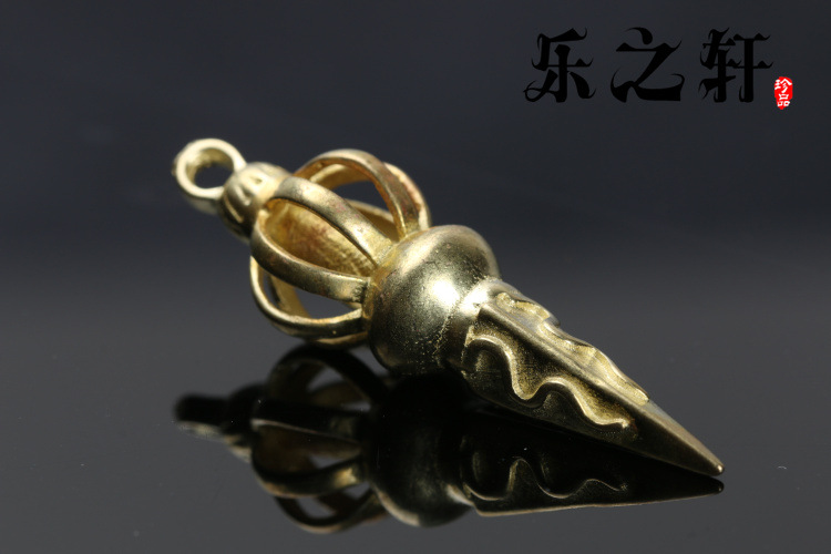乐之轩 合金银藏传佛教法器降魔锥降魔杵吊坠挂坠 星月配饰